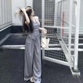 高品质西装马甲+高腰阔腿长裤